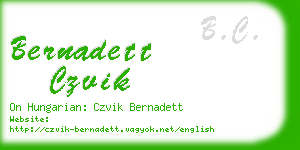 bernadett czvik business card